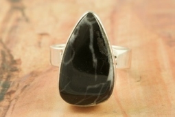 Genuine White Lightening Sterling Silver  Ring